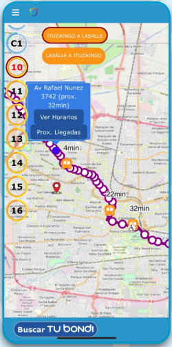 como usar App TuBondi Cordoba